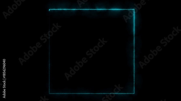 Obraz Empty neon glowing frame on dark background