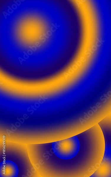 Obraz Abstract 3D circular wave pattern with blue and metallic gold texture