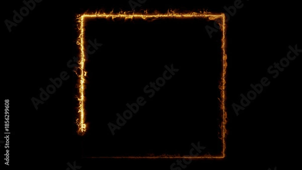 Obraz Fiery square frame with intense burning effect