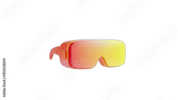 Obraz 3D VR Headset Icon with Gradient Reflection on transparent background