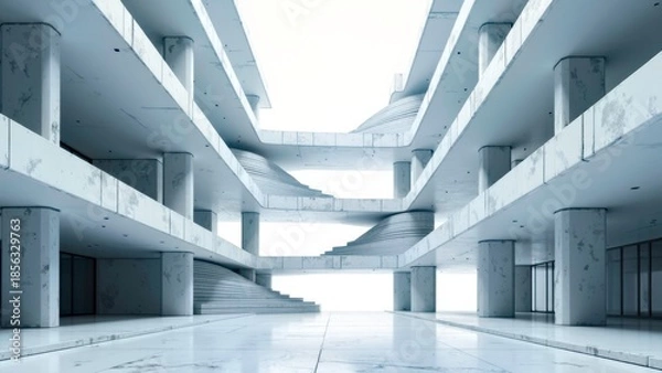 Obraz Open corridor view inside modern buildings