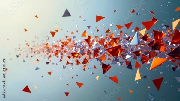 Obraz Red Shattered Swirl Dynamic Abstract Scene