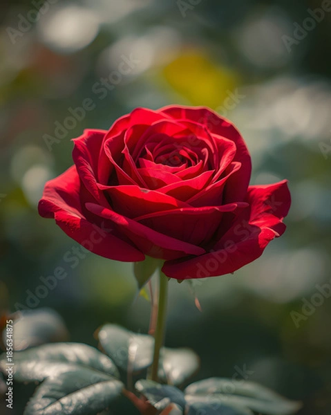 Obraz red rose on black background