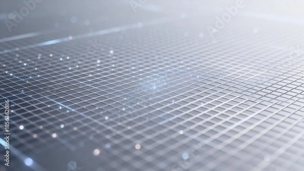 Fototapeta Grid pattern with glowing dots