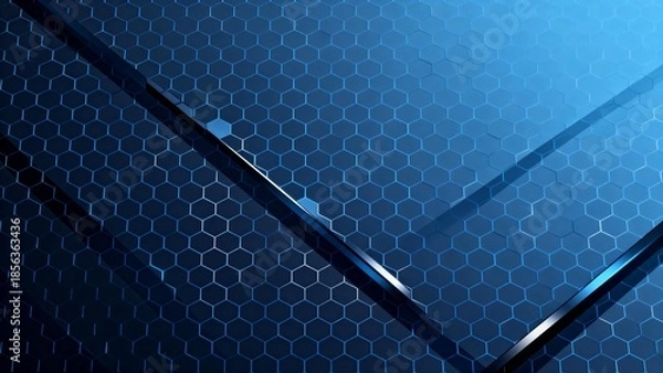 Fototapeta Blue hexagonal pattern with diagonal lines