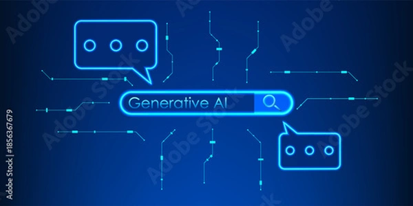 Fototapeta AI Prompt Data Processing Technology Background, User Typing Commands into Artificial Intelligence System, Generative AI Data Input, Machine Learning Command Processing