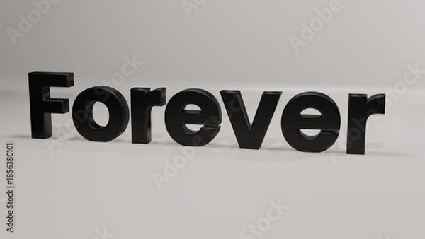Fototapeta word Forever 3d text on plaid background in 3d rendered illustration 