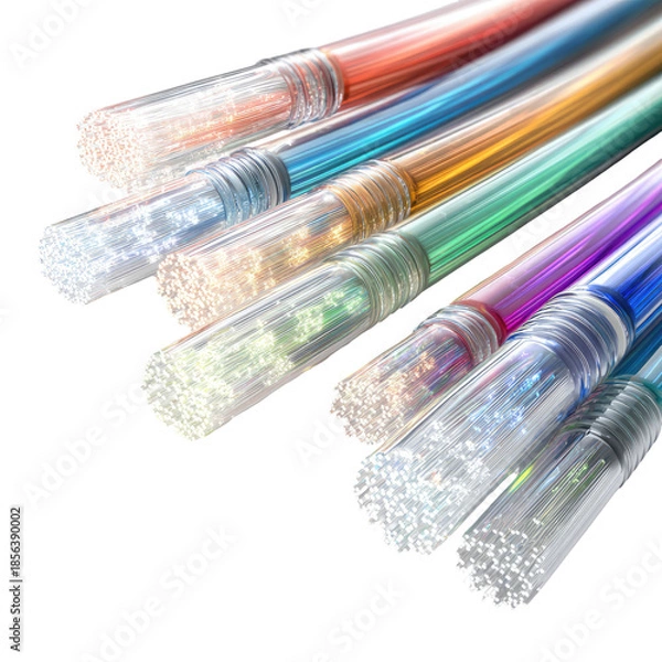 Obraz Fiber optic cables isolated on transparent background