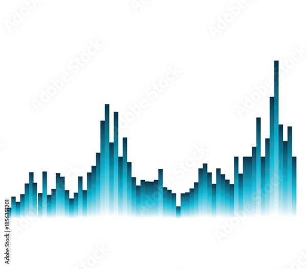 Fototapeta Blue sound wave graph equalizer bars abstract digital audio 