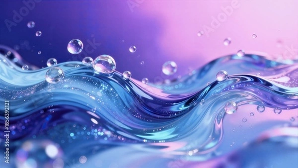 Obraz 3D Water Wave with Bubbles