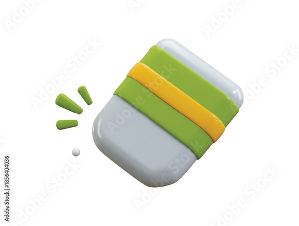 Obraz Eraser tool icon 3d render concept of office stationery art drawing equipment icon vector illustration