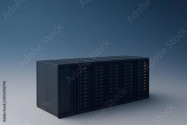 Obraz Modern Data Center Server Rack for Cloud Computing and Storage

