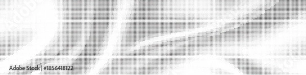 Fototapeta Wavy gradient halftone dots pattern. Vector illustration
