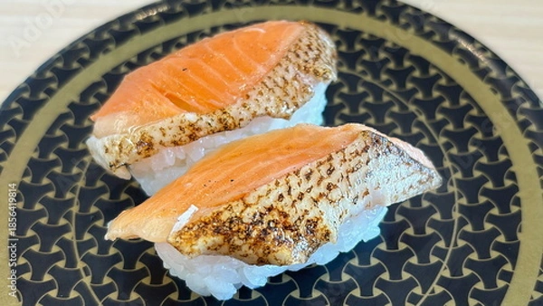 Obraz 炙りサーモンの握り寿司