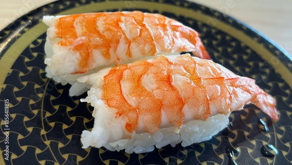 Obraz 蒸し海老の握り寿司