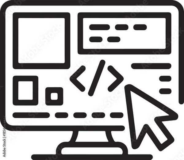 Obraz Web development icon representing coding and design