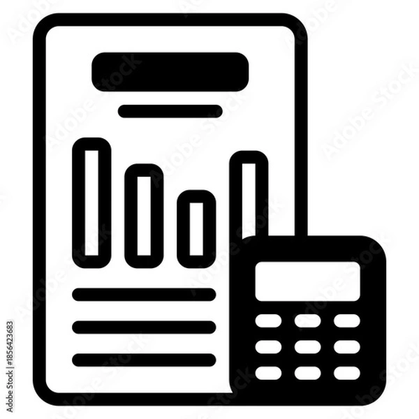 Obraz Financial Document and Calculator Icon