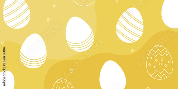 Obraz Happy Easter card with easter eggs simple vector decoration. EPS 10