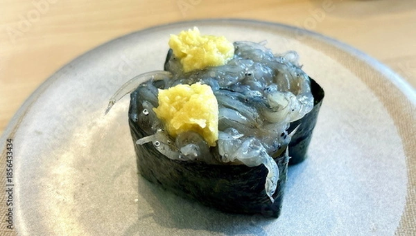 Obraz 白魚の軍艦寿司、握り寿司