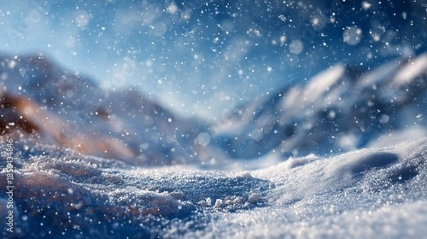 Obraz 美しい雪、雪原の風景