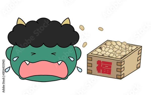 Obraz 泣いている節分の鬼のイラスト