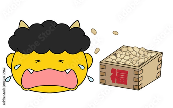 Obraz 泣いている節分の鬼のイラスト
