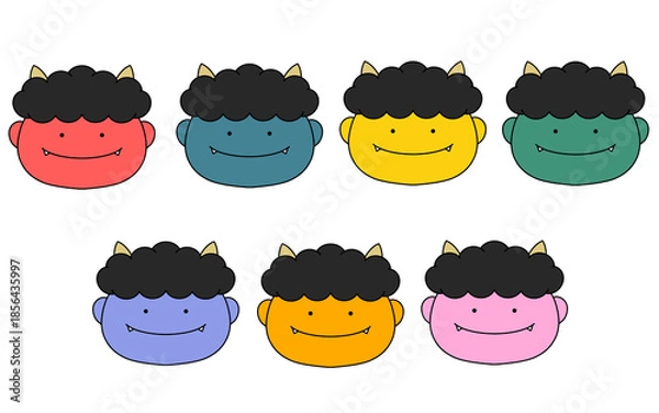Obraz 節分の鬼のイラストセット