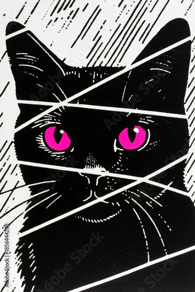 Obraz Close Up Cat Illustration Portrait