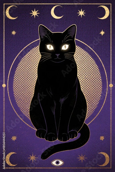 Obraz Close Up Cat Illustration Portrait