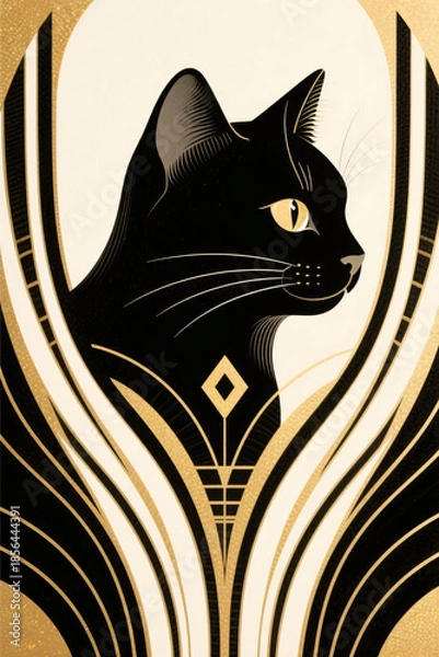 Obraz Close Up Cat Illustration Portrait