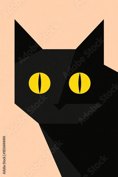 Obraz Close Up Cat Illustration Portrait