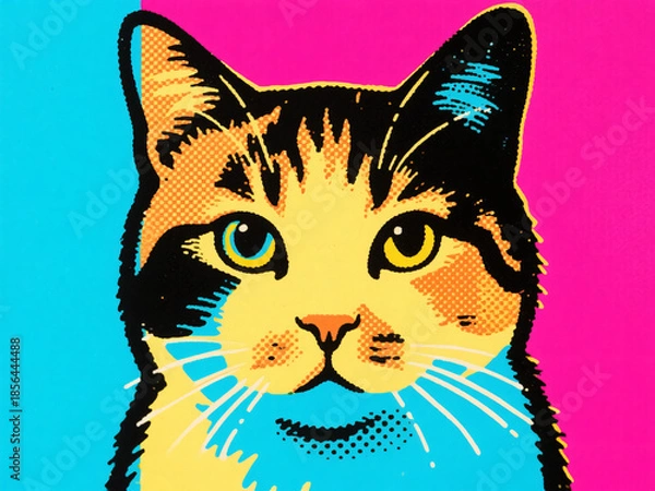 Obraz Close Up Cat Illustration Portrait