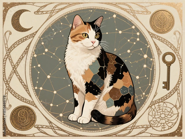 Obraz Close Up Cat Illustration Portrait