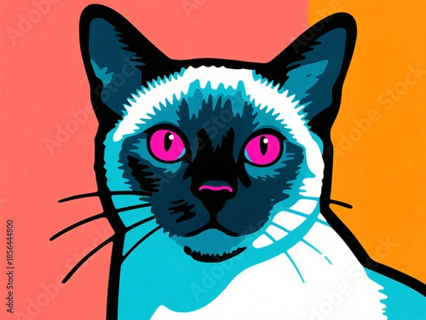 Obraz Close Up Cat Illustration Portrait