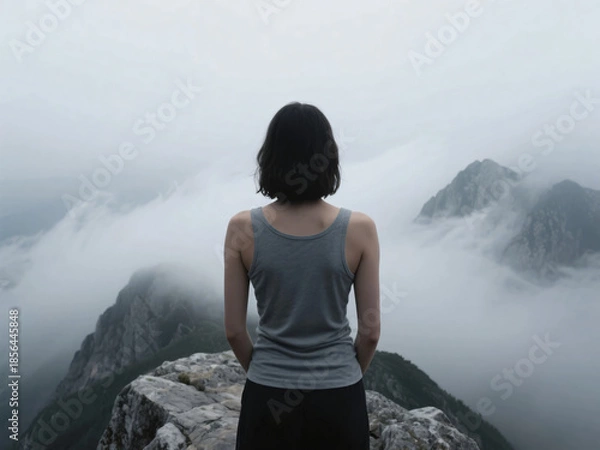 Obraz Woman from Behind Looking to the Sky