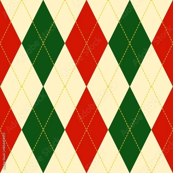 Obraz 초록 빨간색 아가일 체크무늬