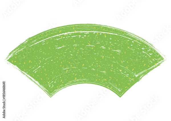 Fototapeta 金粉をちりばめた筆描き扇形フレームの和風イラスト/緑