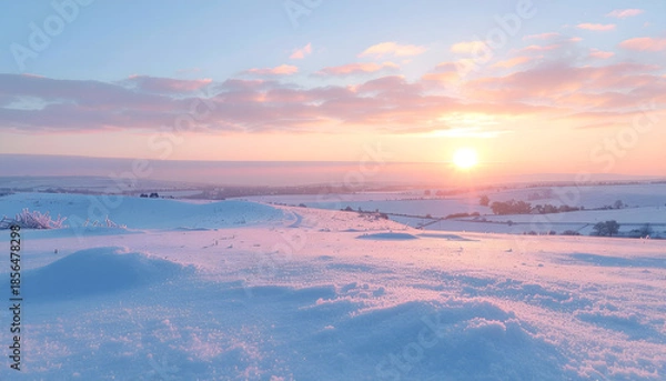 Obraz 真冬の朝焼け