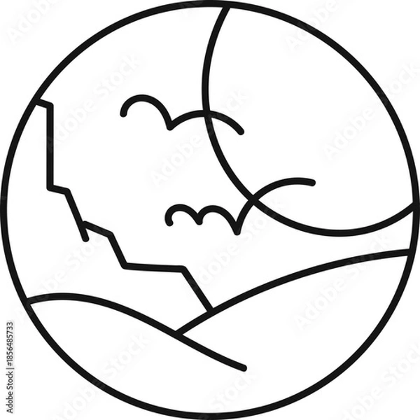 Fototapeta Monoline Badge Design Collection Element