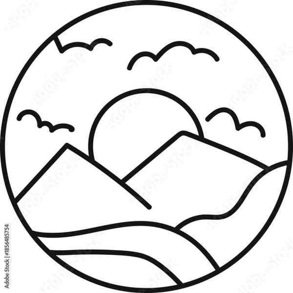 Fototapeta Monoline Badge Design Collection Element