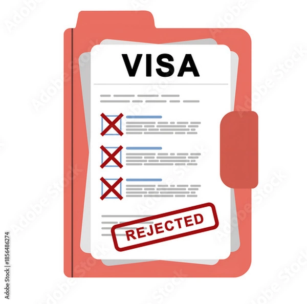 Obraz Rejected Visa Application Form Document Vector Illustration 