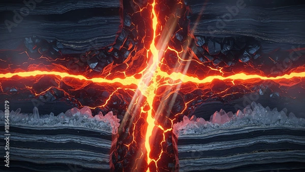 Obraz Lava Cross Cracks