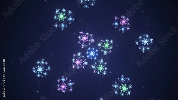 Obraz Snowflake Network Glow