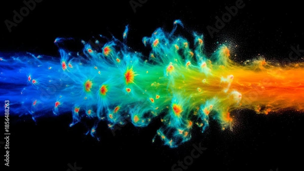 Obraz Rainbow Laser Cloud Burst