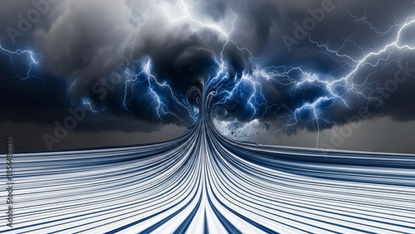 Obraz Storm Vortex Over Striped Sea