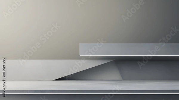 Fototapeta Modern Stone-Gray Abstract Gradient Background with Subtle Depth Lighting