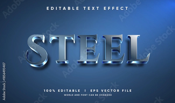 Obraz steel vector text effect with modern style