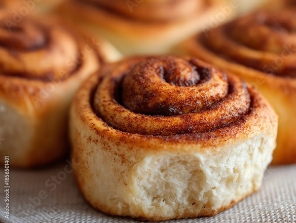 Obraz Warm cinnamon rolls for holiday morning breakfast