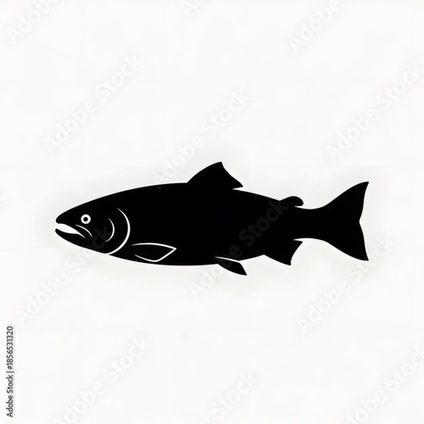 Obraz Fish vector illustration on black background with ocean and aquatic elements
