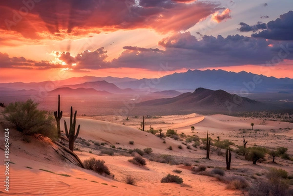 Obraz sunset in the desert